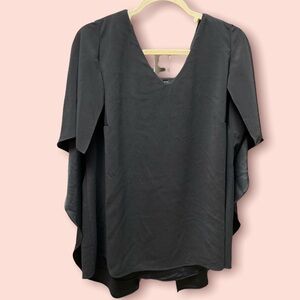 H by Halston blouse flutter sleeves V-neckline ruffled side look Size 16